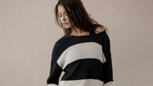 Model wearing Annette Gortz Sweater