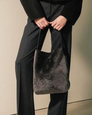 B. May Bags Shearling Small Hobo Bag