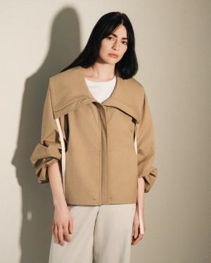 CO Rolled Collar Jacket in Cotton Twill