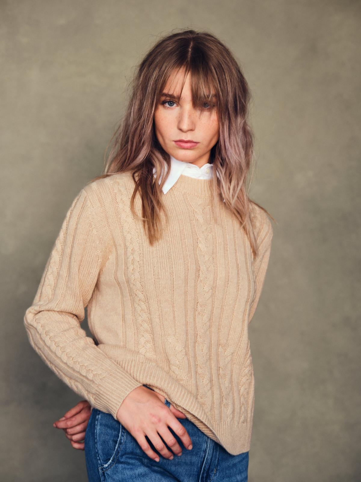 Twp cable sweater camel s twp abersons