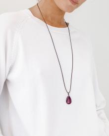 model wearing rebecca lankford necklace
