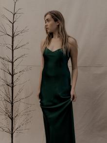Model in Lagence dress