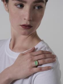 model wearing ring