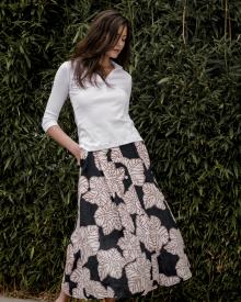 Rosso 35 Printed Linen Skirt