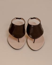 The Row Leather Sandals - drk brown / 37