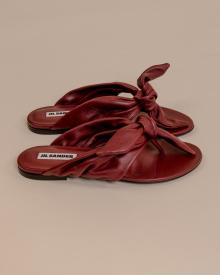 Jil Sander Bow Slip On Sandal dark red 36 Jil Sander Shoes abersons