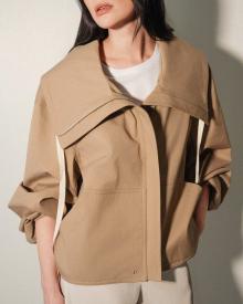 CO Rolled Collar Jacket in Cotton Twill