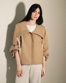 CO Rolled Collar Jacket in Cotton Twill