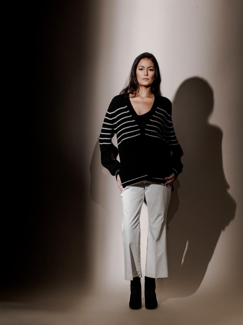 Kick pleat pants top