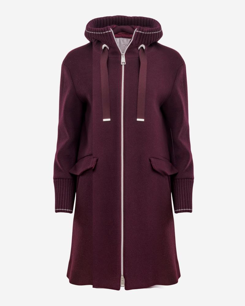 Herno Hooded Knee Length Coat bordeaux 42/6 Herno- abersons