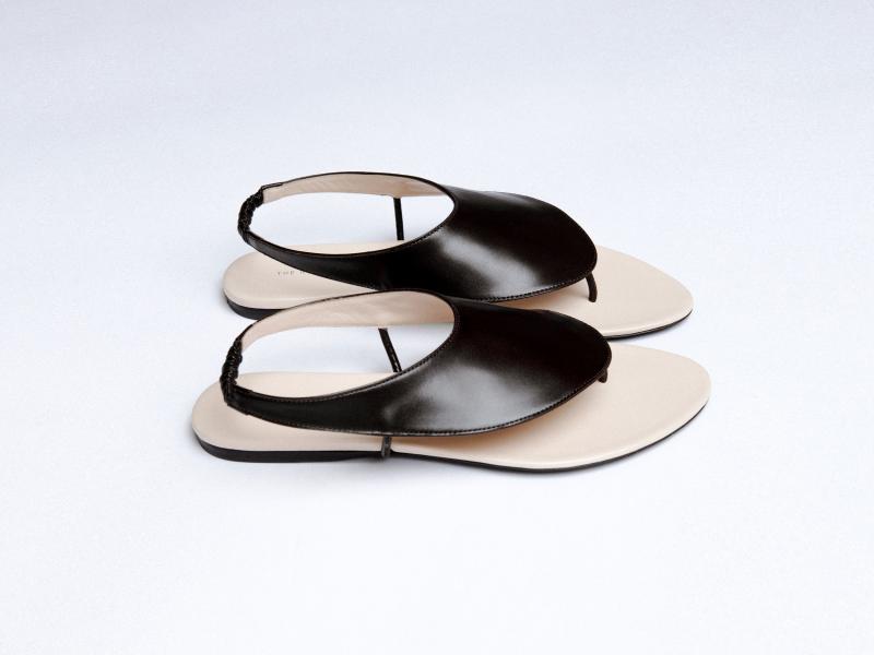 The Row Leather Sandals - drk brown / 37