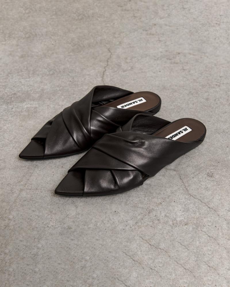Jil Sander Crossover Flat - dark brown / 10